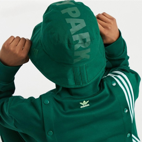 adidas x IVY PARK Bucket Hat in Dark Green / Green Tint - Picture 1 of 5